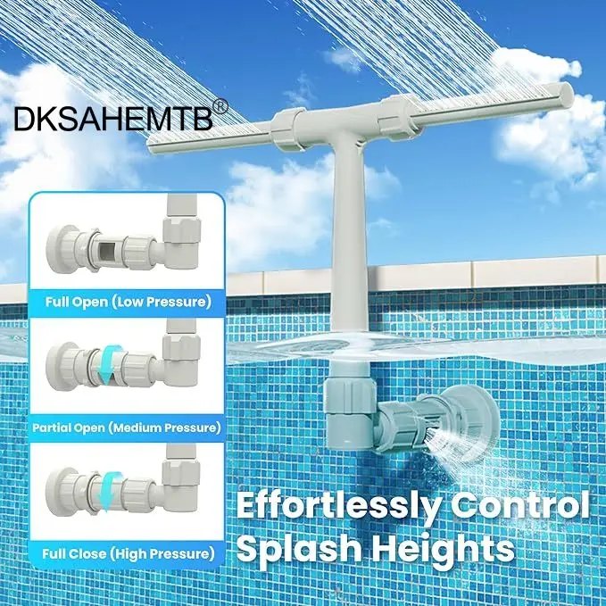 Fuente de cascada ajustable para piscina – Rociador adaptador acuático - imagen 2