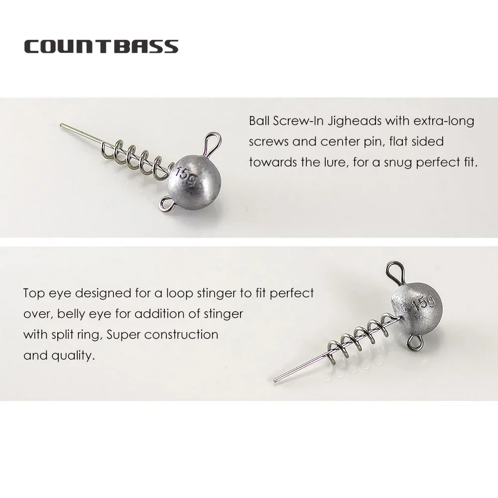 COUNTBASS 5 uds bloqueo de tornillo en cabezales 4g 6g 10g 15g 20g peso de plomo de pesca para señuelos de plástico blando Lucio gusanos sábalo - imagen 3