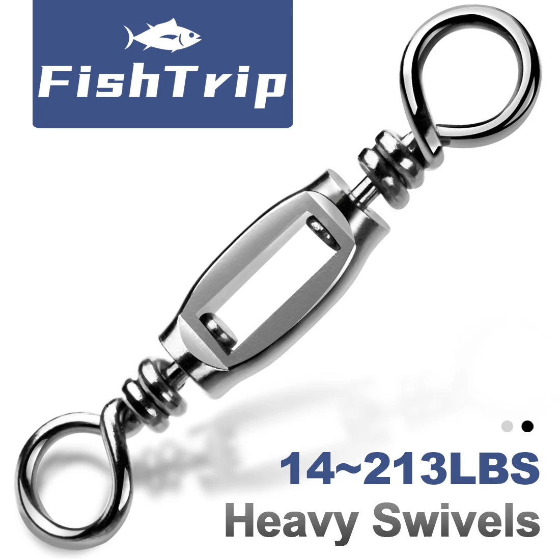 FishTrip 15 Uds. Giratorios de pesca giratorios de acero inoxidable de alta resistencia conector de pesca de agua salada aparejos terminales