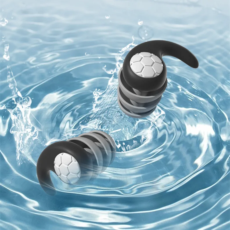 Nuevos tapones para los oídos con cancelación de ruido y aislamiento acústico de silicona, filtro de ruido para dormir y nadar, tapones para los oídos silenciosos impermeables de tres capas - imagen 5