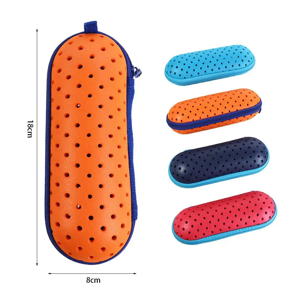 Estuche hueco para gafas de natación, caja de almacenamiento ligera para gafas de natación EVA con ganchos con orificios de aire, estuche para gafas con cremallera no incluida - imagen 3