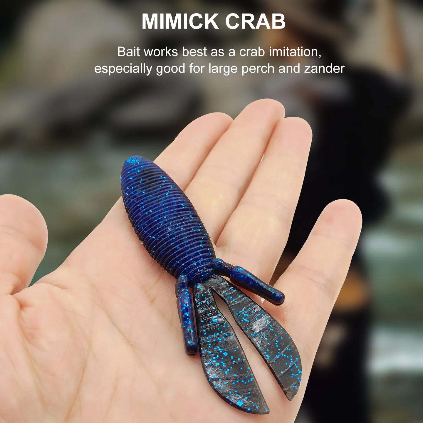 ESFISHING-señuelo de pesca suave, cebo de pesca perfumado MD de cangrejo de plástico, 95mm, para lubina, perca, bagre - imagen 3