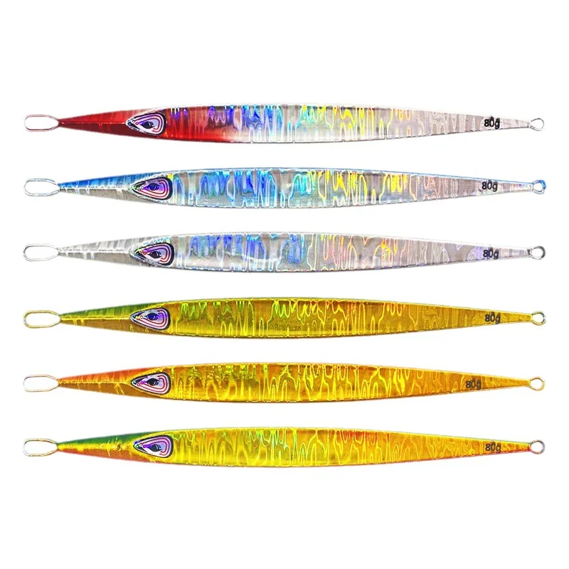 Placa de hierro para pesca en el mar, cebo de plomo de 80g, hundimiento de velocidad, grande, ideal para pescar en carretera, enderezar la boca - imagen 5