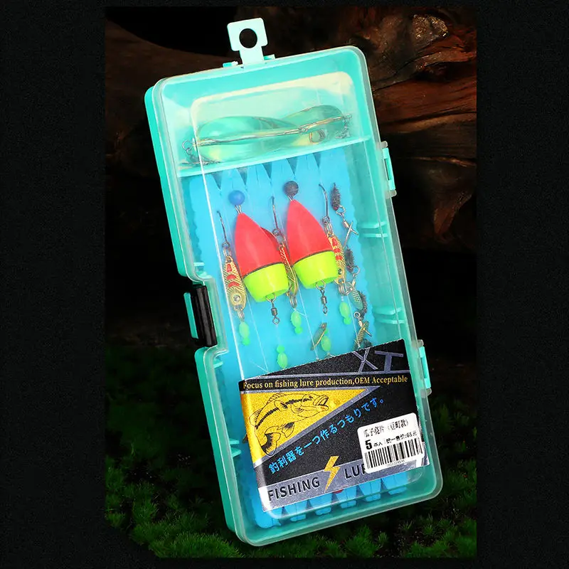 WEIHE-aparejo de pesca combinado Ready Rigs con señuelo de Metal flotador 14 #16 #, caja de aparejos de gancho, accesorio de pesca - imagen 2