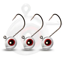 5-20 piezas anzuelos con cabeza de anzuelo de ojo de pez grande 2,5g 3,5g 5g vástago de púas raíz Ned Rig Pesca Kit de señuelo suave aparejos de Pesca anzuelo