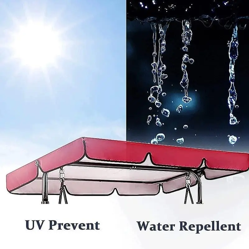 Columpio para patio al aire libre, techo, tela Oxford 210d, refugio impermeable, dosel protector para clima lluvioso y nevado, solo dosel oscilante - imagen 4