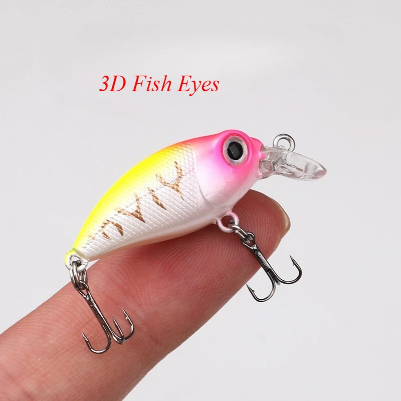 Testar-cebo flotante para pececillos, 40mm, 2,5g, superficie de corriente de río, Micro Crankbait Wobblers, Mini Swimbait, lubina, trucha, Señuelos de Pesca - imagen 4