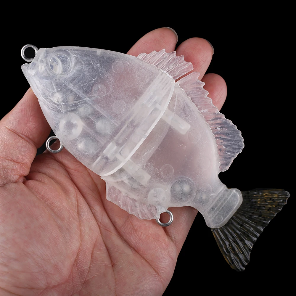 Chan'sHuang-Cebo en blanco sin pintar, 3 piezas, 14,5 cm, 80,4g, sonajero flotante, Swimbait, cola suave, Artificial, hecho a mano - imagen 5