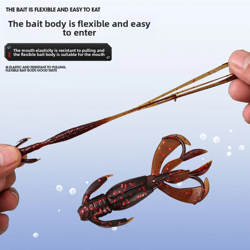 Cebo falso mariposa camarón pez señuelo con anzuelo 5,5 cm 2g TPE flotante agua simulación peces señuelos camarones falsos cebos blandos - imagen 3