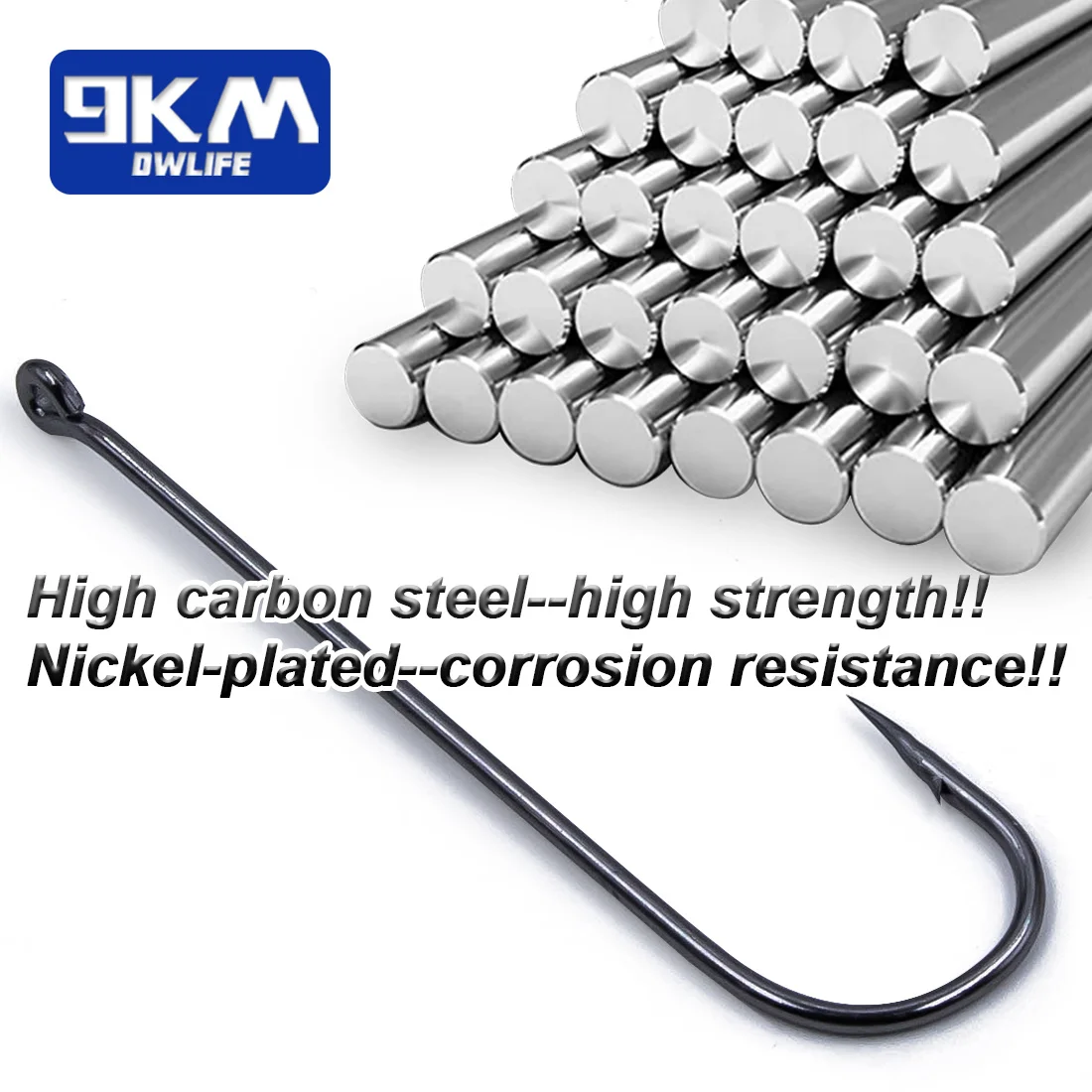 Kit de anzuelos de pesca de vástago largo de 9KM, anzuelos Aberdeen, gancho de alambre ligero, 150-350 Uds., anzuelos de atado de moscas para trucha de lubina pequeña de pez solar - imagen 4