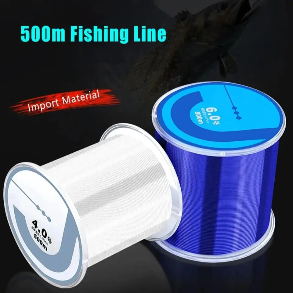 Línea de pesca de nailon de 500m, súper fuerte, 2LB - 40LB, 5 colores, monofilamento japonés, línea principal, accesorios de sedal - imagen 2