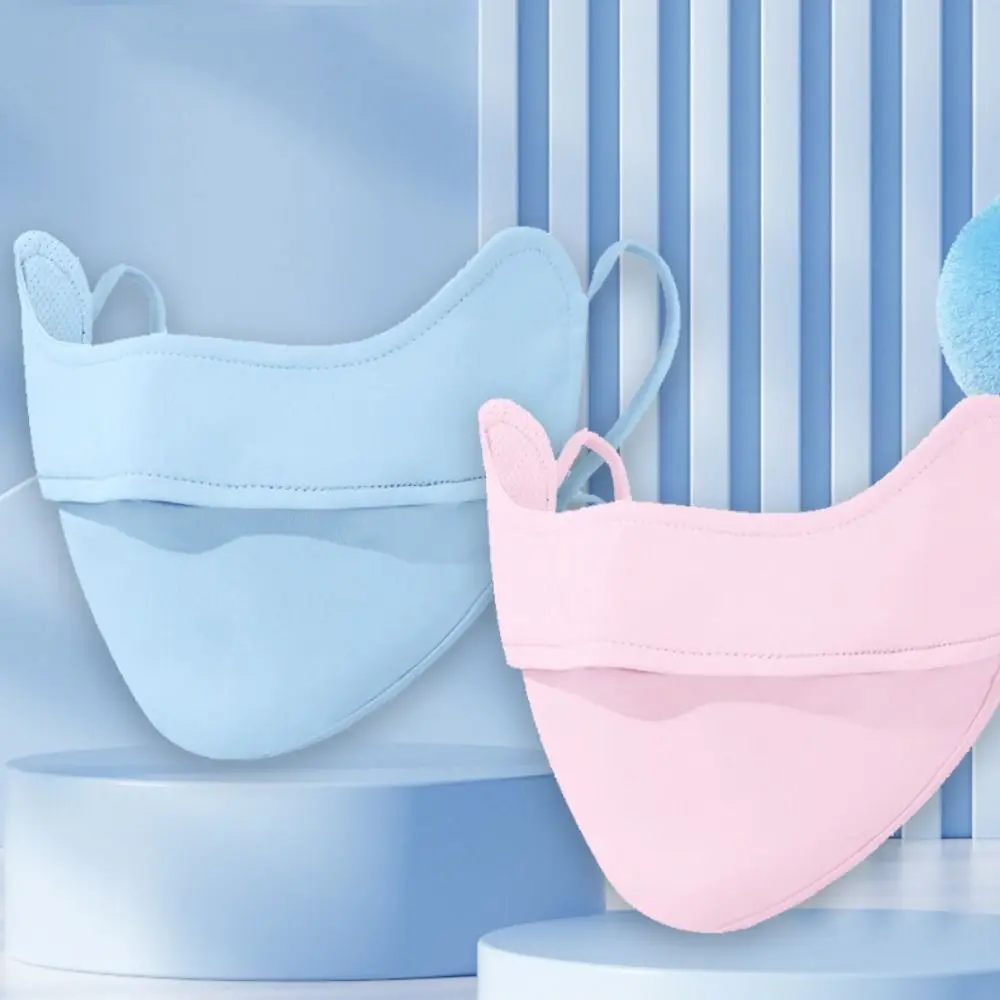 Máscara facial de seda de hielo con protección solar UV para hombre y mujer, ajustable, transpirable, para caza, correr, deportes - imagen 3