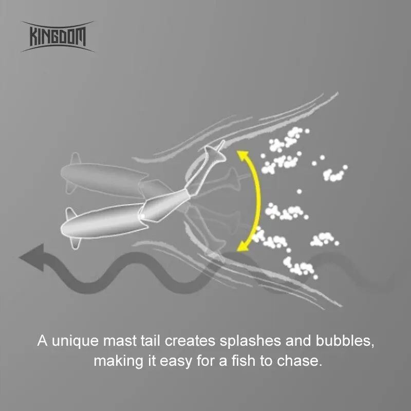 Señuelos de pesca Kingdom, cebos duros flotantes multiarticulados de 120mm, Jerkbait Minnow Swimbait, Wobblers de trucha, señuelo de pesca suave con cola en T - imagen 5