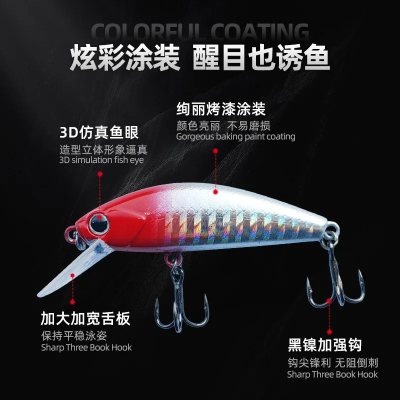 Señuelos de pesca de agua salada, pececillo hundido, 11g, 55mm, Crankbait, cebos duros, Wobblers, señuelo de trucha Artificial para lubina - imagen 3