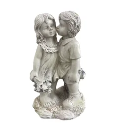 Figuras de Hadas Besándose en Banco – Decoración de Jardín
