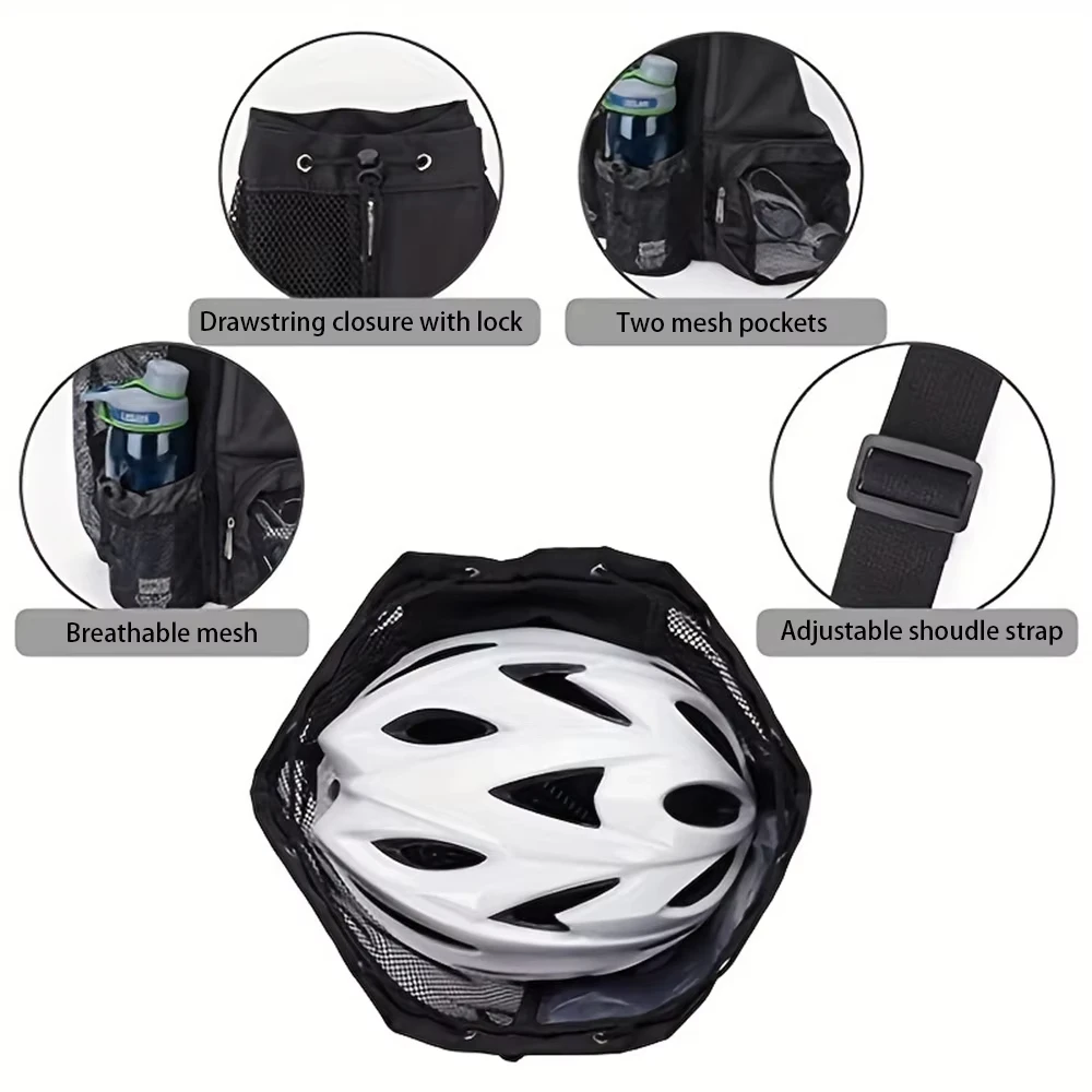 Mochila de malla, bolsa con cordón para natación, mochila con bolsillo húmedo, mochila de almacenamiento para la playa, bolsa de pesca al aire libre - imagen 3