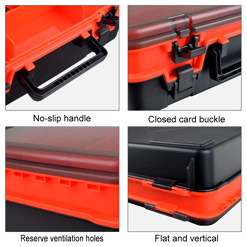 Caja de aparejos de pesca de doble capa, organizador de almacenamiento de plástico para señuelos, estuche de herramientas de gancho, caja de accesorios marinos - imagen 5