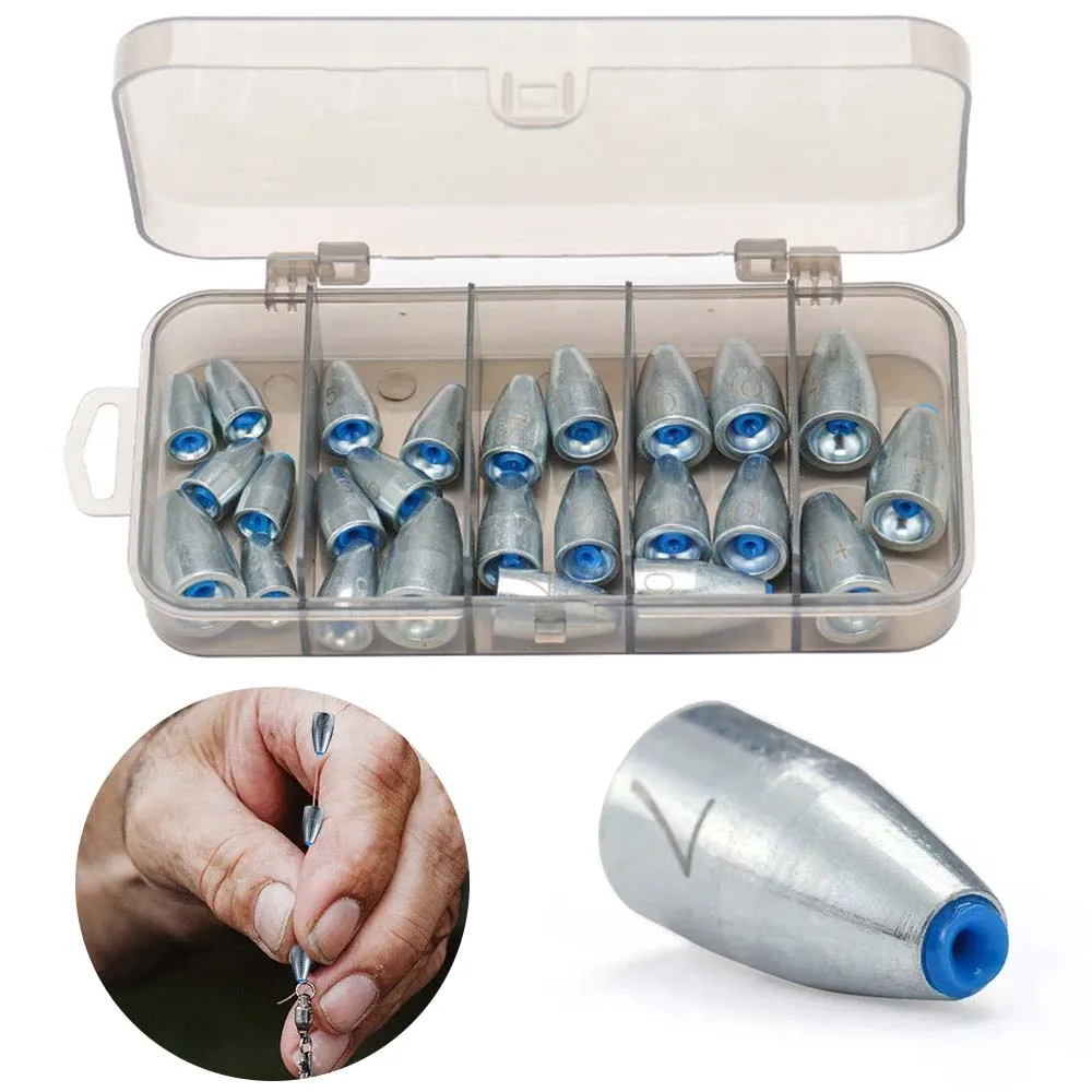 JSFUN 25 uds. Plomo de pesca antideslizante 3,5g/5g/7g/10g/14g, accesorios de pesca para lubina, trucha y más - imagen 3