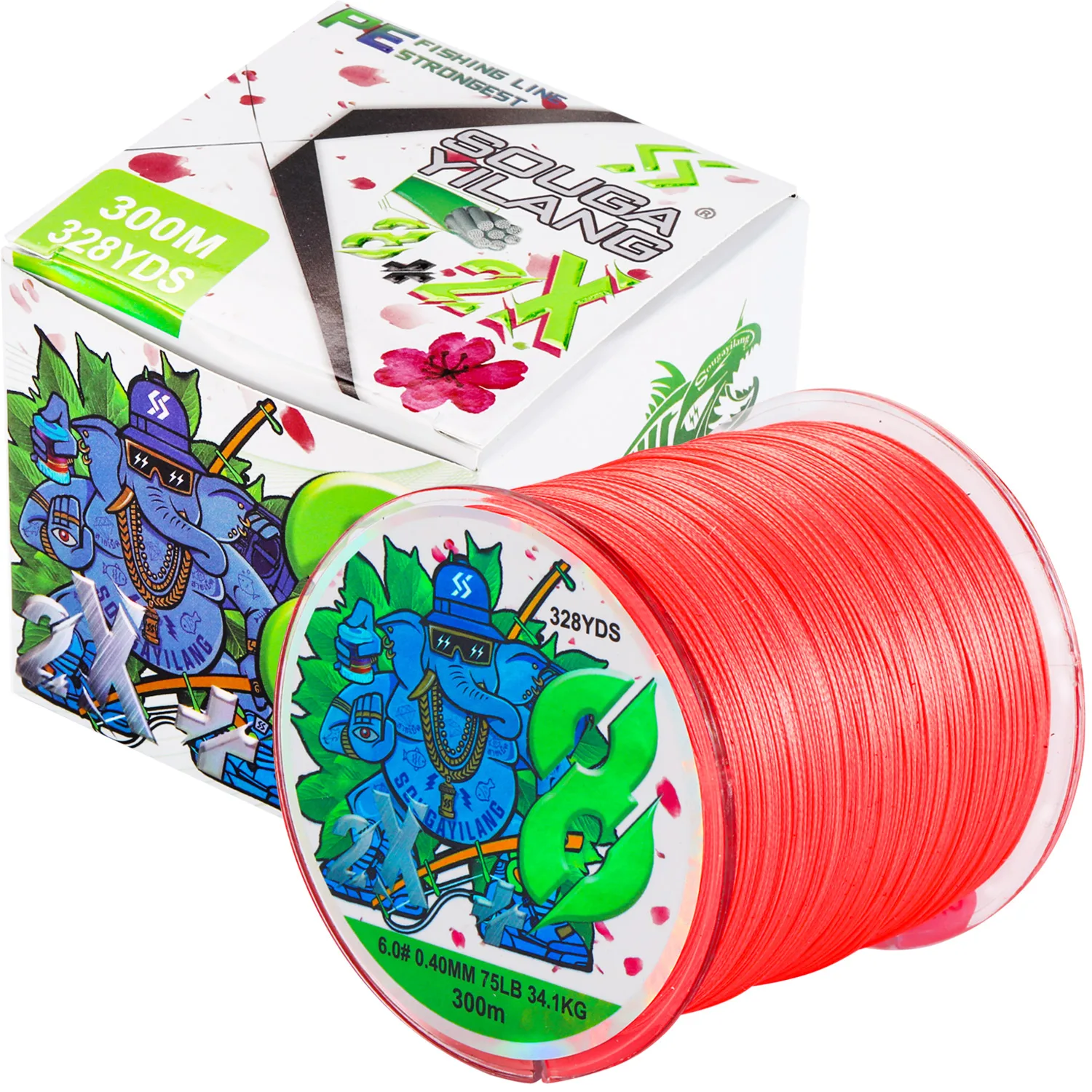 Línea de pesca Sougayilang X8 de 300m, línea de pesca trenzada de 8 hebras, línea de pesca de carpa multifilamento resistente a la abrasión 16-75LB - imagen 4
