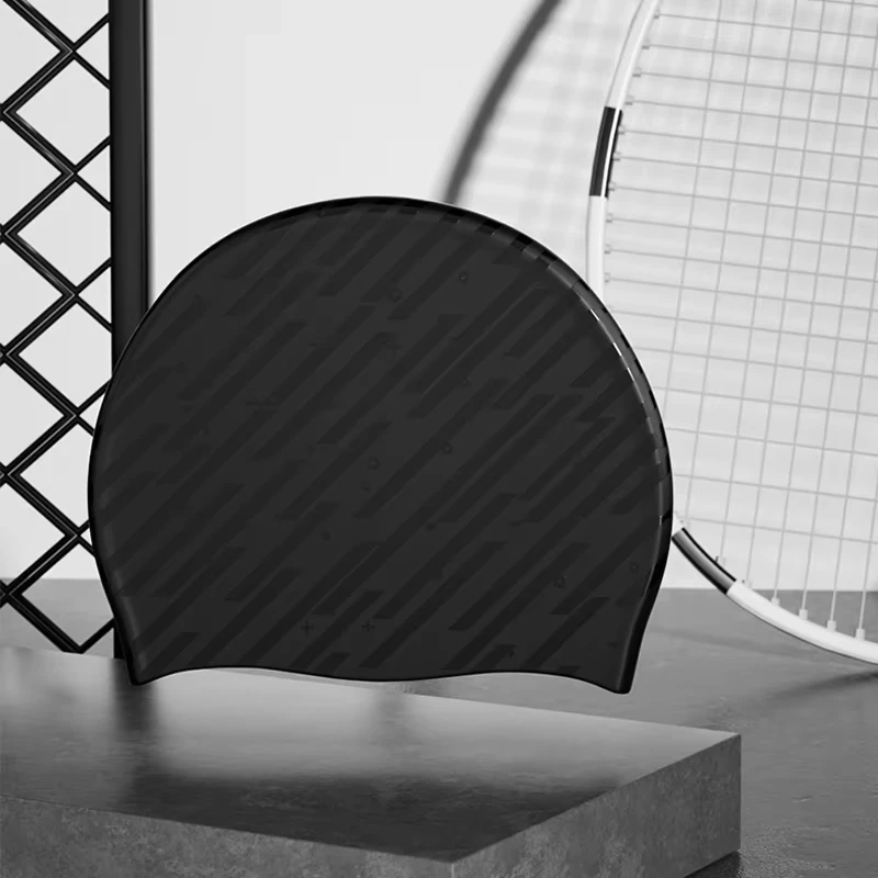 SHIQIAN Gorro de natación de silicona de verano e invierno, impermeable, de alta elasticidad, duradero, gorro de natación interior de playa para hombres - imagen 5