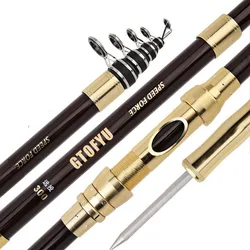 Caña Telescópica de Carbono 2,4-4,5 m – Surfcasting y Spinning