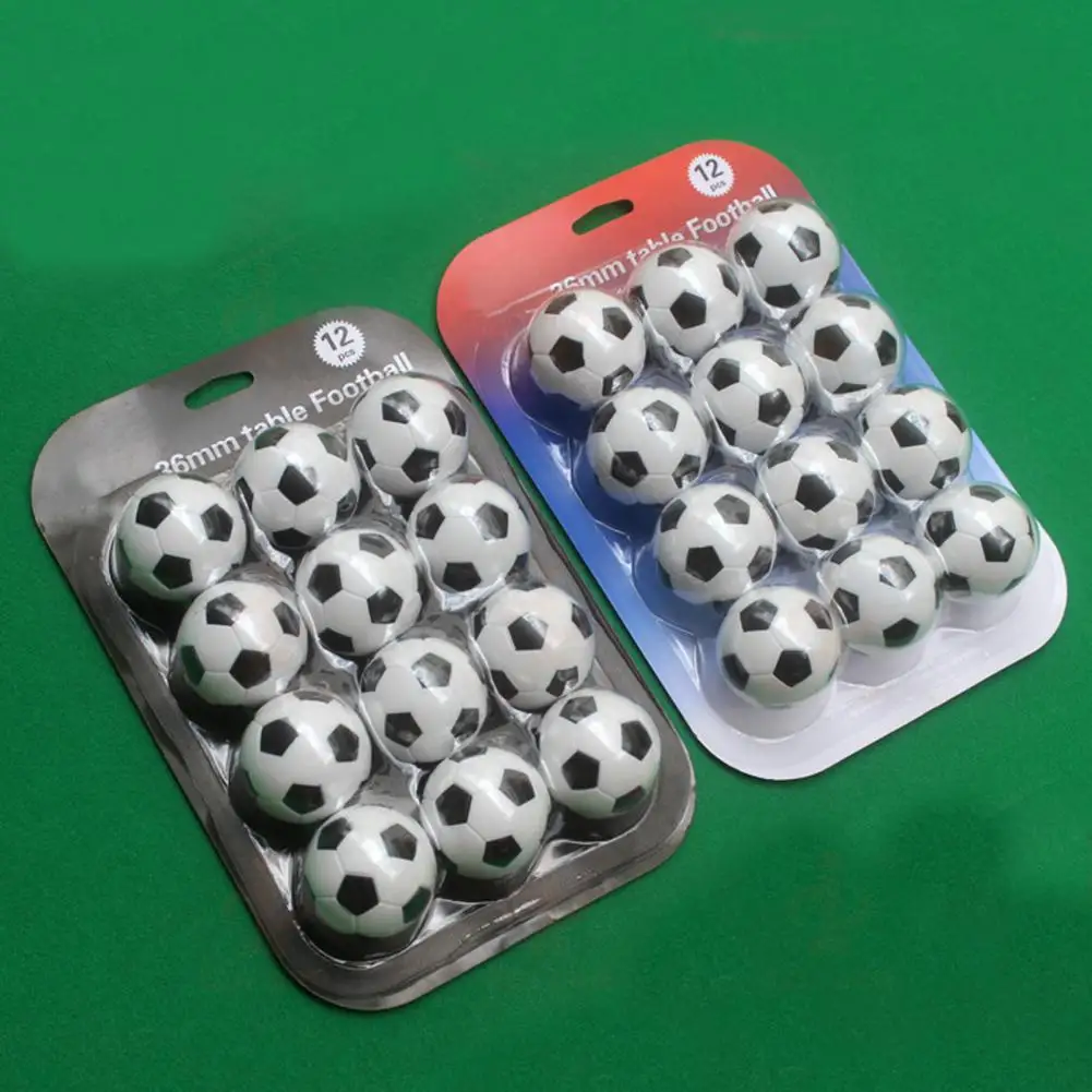 12 Uds. Pelotas de fútbol de juguete, pelotas de juego de fútbol clásicas de mesa, Mini pelotas de fútbol estándar de 36mm en blanco y negro - imagen 2