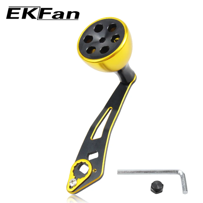 EKfan-mango de pesca de aleación de aluminio CNC Proces 95MM con perilla de Metal de 30MM, adecuado para Baitcasting DAI & SHI - imagen 3