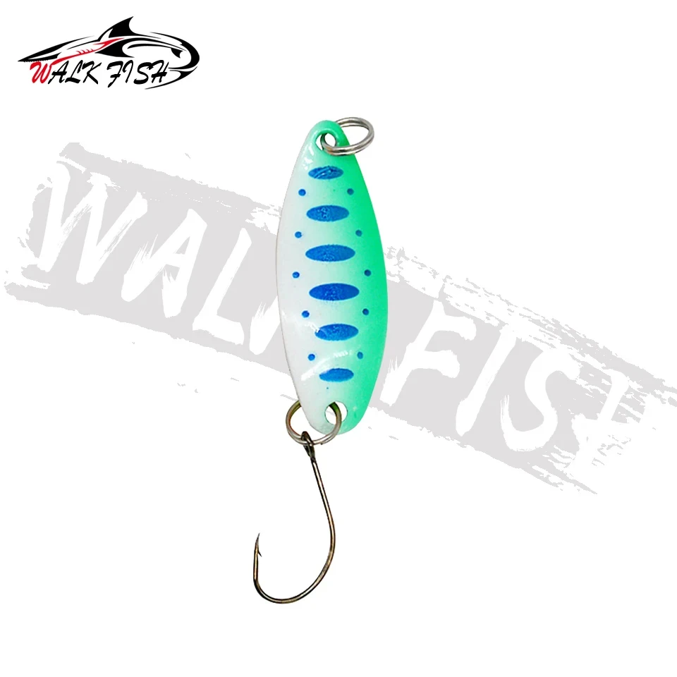 WALK FISH-Spinner de Metal, 3,4 cm, 3,5g, cuchara, señuelo de pesca de trucha, Spinner de lentejuelas, cebo duro, lentejuelas, ruido, Paillette, cebo Artificial - imagen 3
