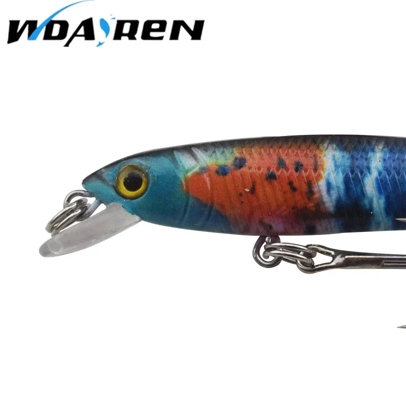 Señuelo de pesca Minnow, 5,6g, 7,5 cm, ojo 3D, cebo de plástico Artificial con anzuelo, Swimbait, Crankbait, carpa, perca, aparejos de pesca, 1 ud. - imagen 5