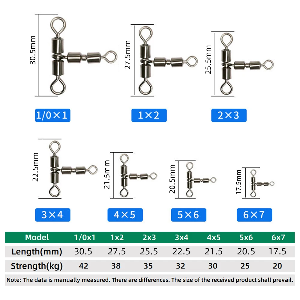 5 o 10 Uds. Giratorios de pesca de latón, anzuelo de tres vías, enlace bifurcado, accesorios de pesca giratorios - imagen 2