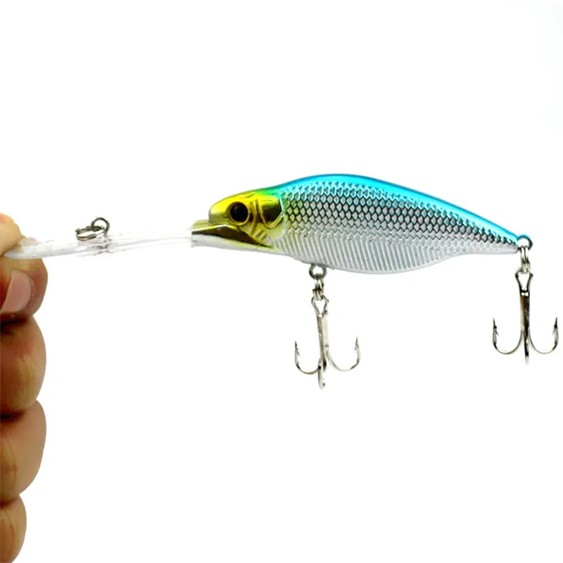 Señuelos de pesca de pececillo de plástico, 11,5 cm/9,6g, Wobblers duros, Crankbaits de buceo profundo, isca artificial wobbler pesca - imagen 4