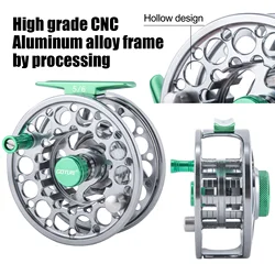 Carrete de pesca con mosca Goture 5/6: aleación de aluminio CNC, línea precargada, arrastre de disco liso, zurdos/derechos, aparejos más vendidos