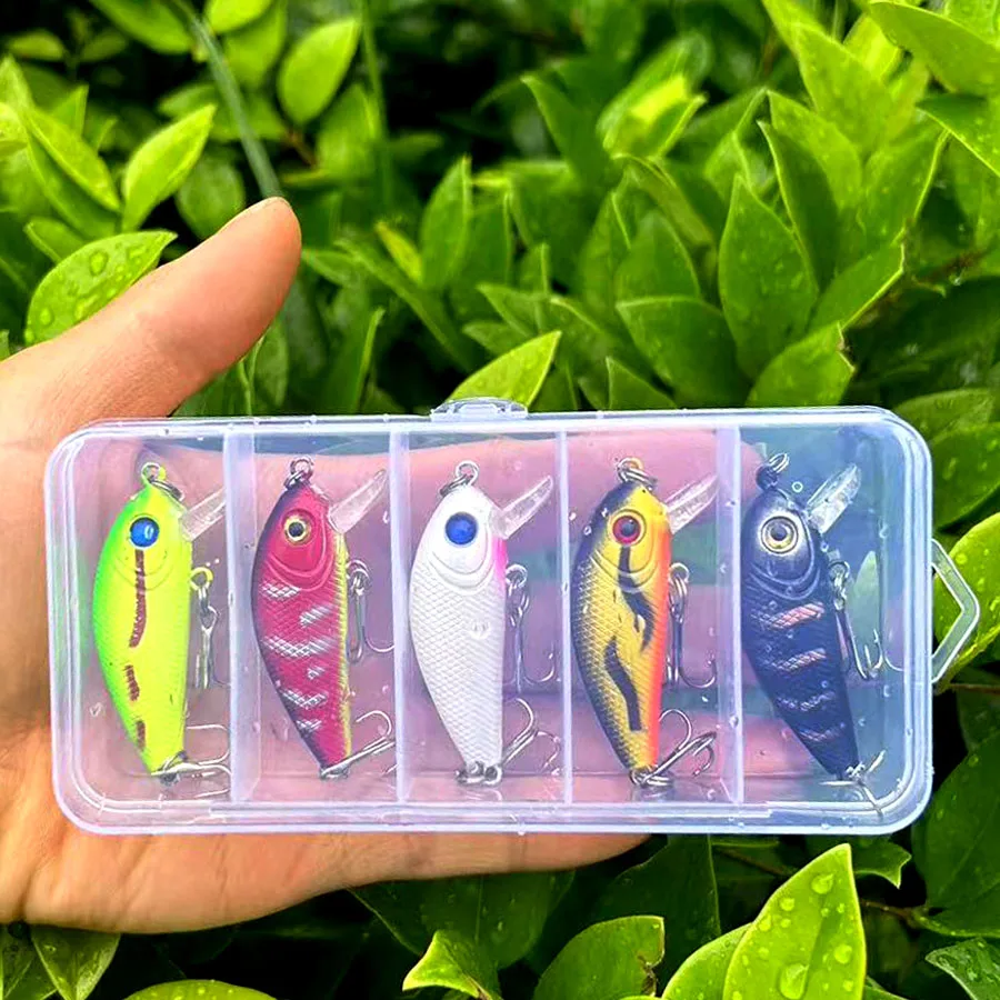 Señuelo de Pesca de 5 piezas, cebo Artificial/duro, ojos 3D, Swimbait, perca para Lucio, Jerkbait - imagen 2