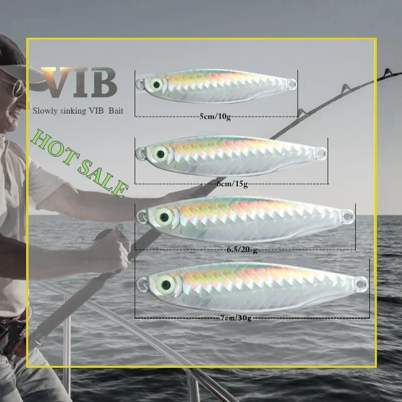 Señuelo Vib con Plumas y Placa de Hierro para Pesca Marina - imagen 4