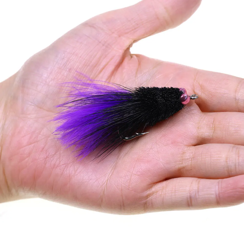 Bimoo 2/4 Uds 1/0 ojos con mancuernas cola de marabú Streamer mosca pececillo Baitfish Streamer mosca Lucio trucha lubina Muskie Señuelos de pesca de mar - imagen 5