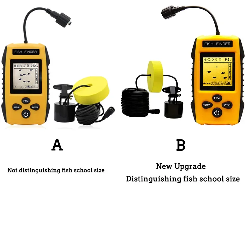 Buscador de profundidad de peces portátil, dispositivo Detector de peces, transductor de Sensor de Sonar, pantalla LCD, Kayak de hielo, orilla, barco, pesca, nueva actualización - imagen 5