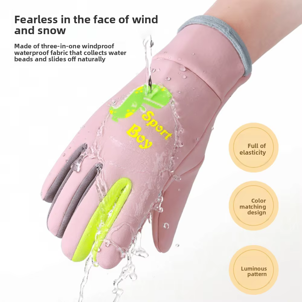 Guantes infantiles de invierno talla S para niños de 3 a 6 años