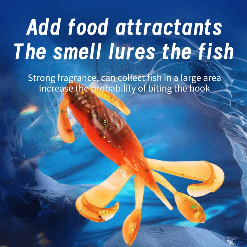 FSDZSO-SEÑUELOS Crazy de 70mm/5 piezas, señuelos blandos para pesca de camarones y langostas, de plástico suave - imagen 5