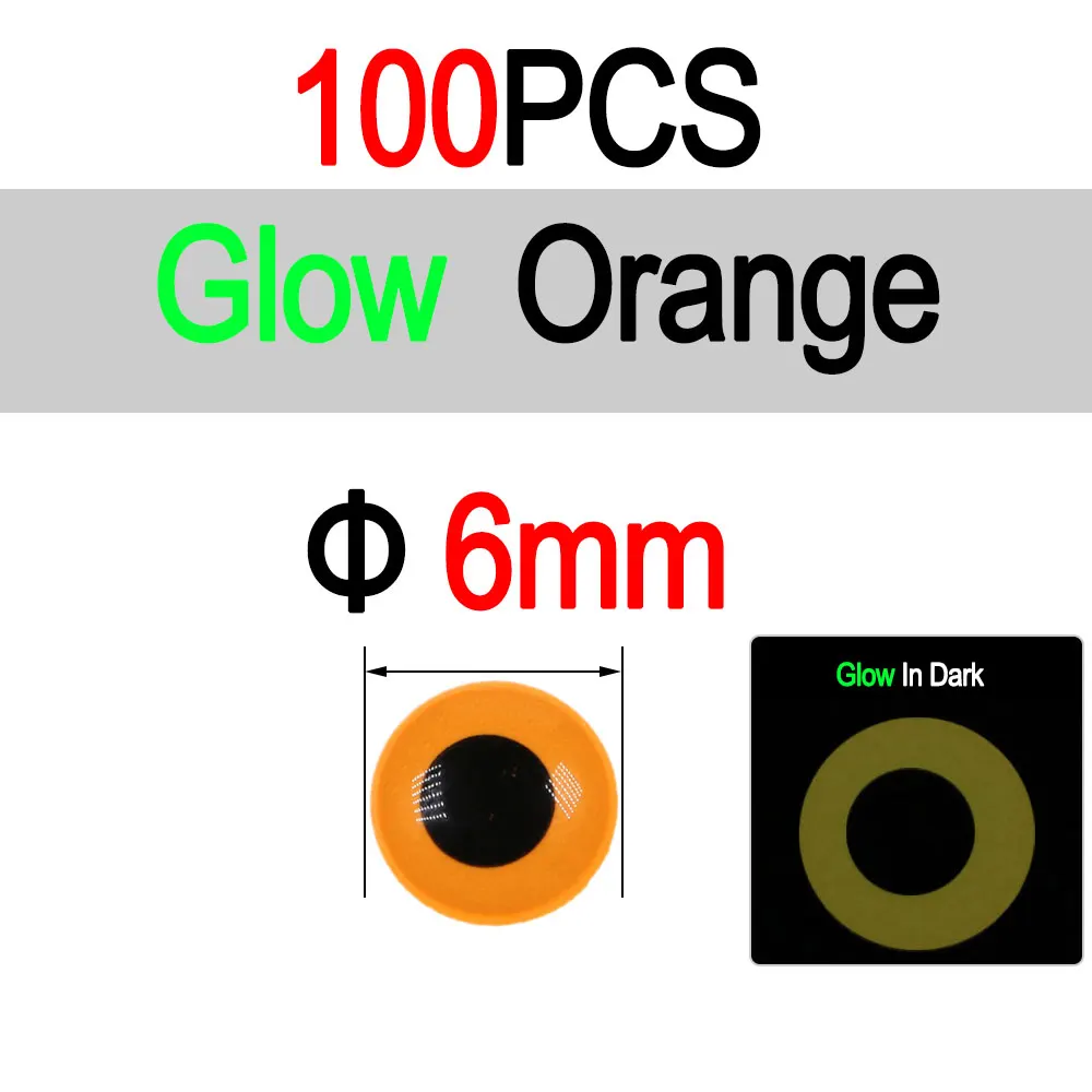 6mm 100pcs Orange
