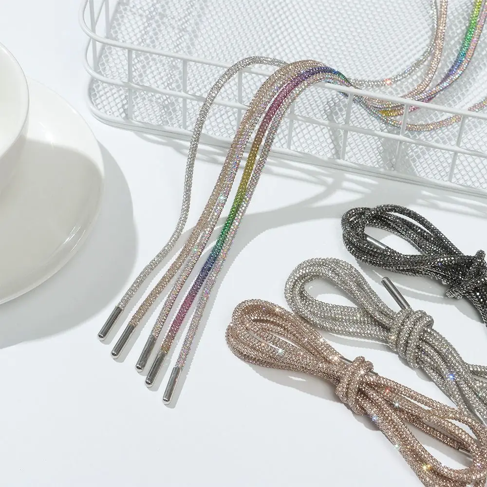 1 pieza DIY correa de trenzado cruzado cordón de diamantes de imitación cordones de zapatos cordones de zapatillas cordones cuerdas brillantes - imagen 5