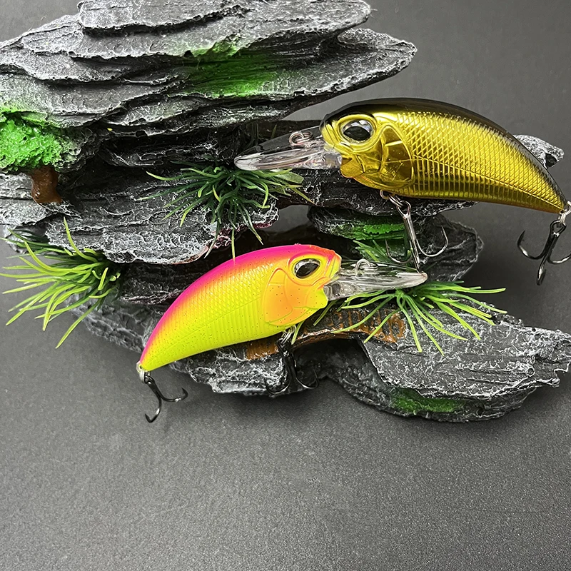 Cebos duros artificiales para pesca, equipo de pesca y 15g de 70mm, señuelos de manivela para buceo de 2m, aparejos de Lucio - imagen 5