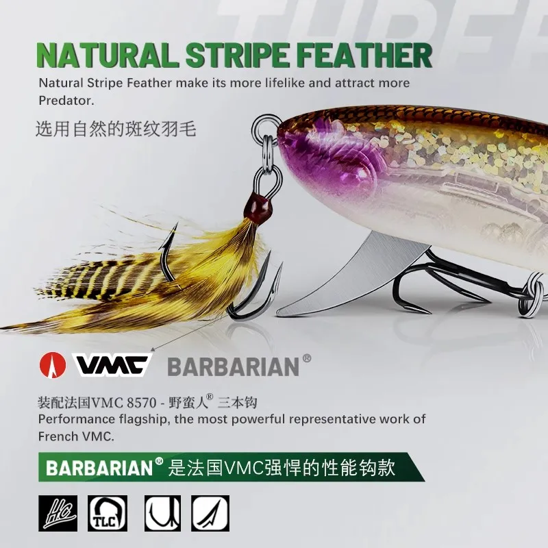 Señuelo de pesca de fundición larga RS6, cebo duro Wobbler Artificial con diseño de timón de cola única, 60mm/2023g, novedad de 9,5 - imagen 3