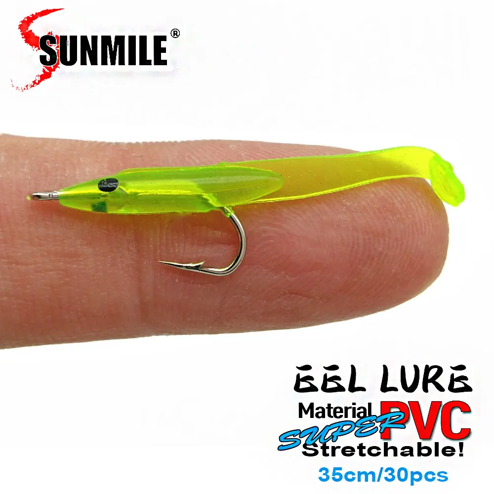 SUNMILE 30 Uds Anguila señuelo de Pesca suave 35mm PescaTackle Wobblers Señuelos de Pesca carpa Leurre Souple cebos blandos - imagen 4