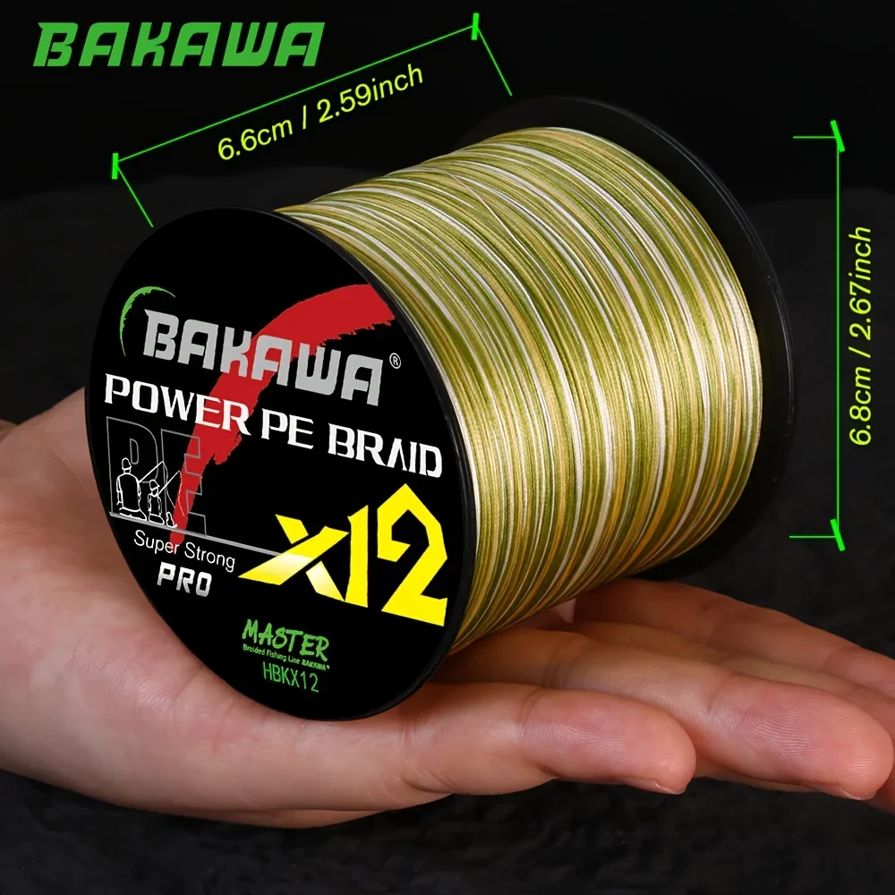 Línea de pesca trenzada de 12 hebras BAKAWA, línea de PE multifilamento japonés de 500M, línea de pesca súper fuerte X12 suave y duradera, productos de pesca - imagen 3