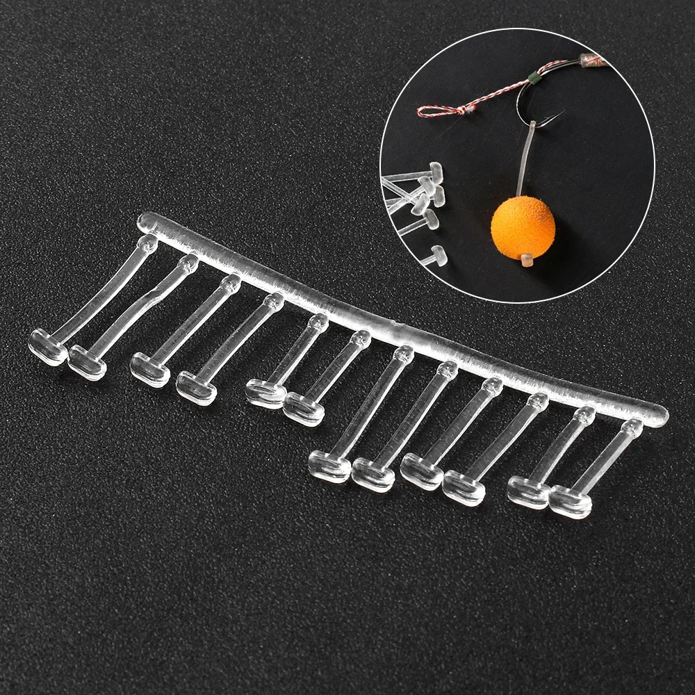 10 tarjetas/120 tops pesca de carpa aparejo de pelo cebo de pesca parada emergente tapones de aparejo pesca Anti-Fondo Color claro - imagen 5