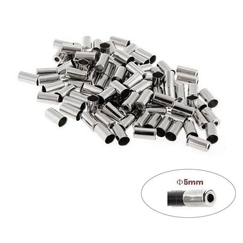 Accesorios para bicicletas, tapas de Cable plateadas, tapa de Cable de freno de bicicleta, tapa central de línea de freno, tapas de extremo de Cable de cambio, puntas de Cable de freno - imagen 2