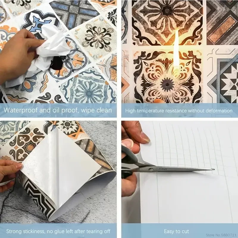 Película decorativa de estilo europeo, papel de pared autoadhesivo, pegatinas de renovación de muebles, papel tapiz impermeable para armario de cocina - imagen 4