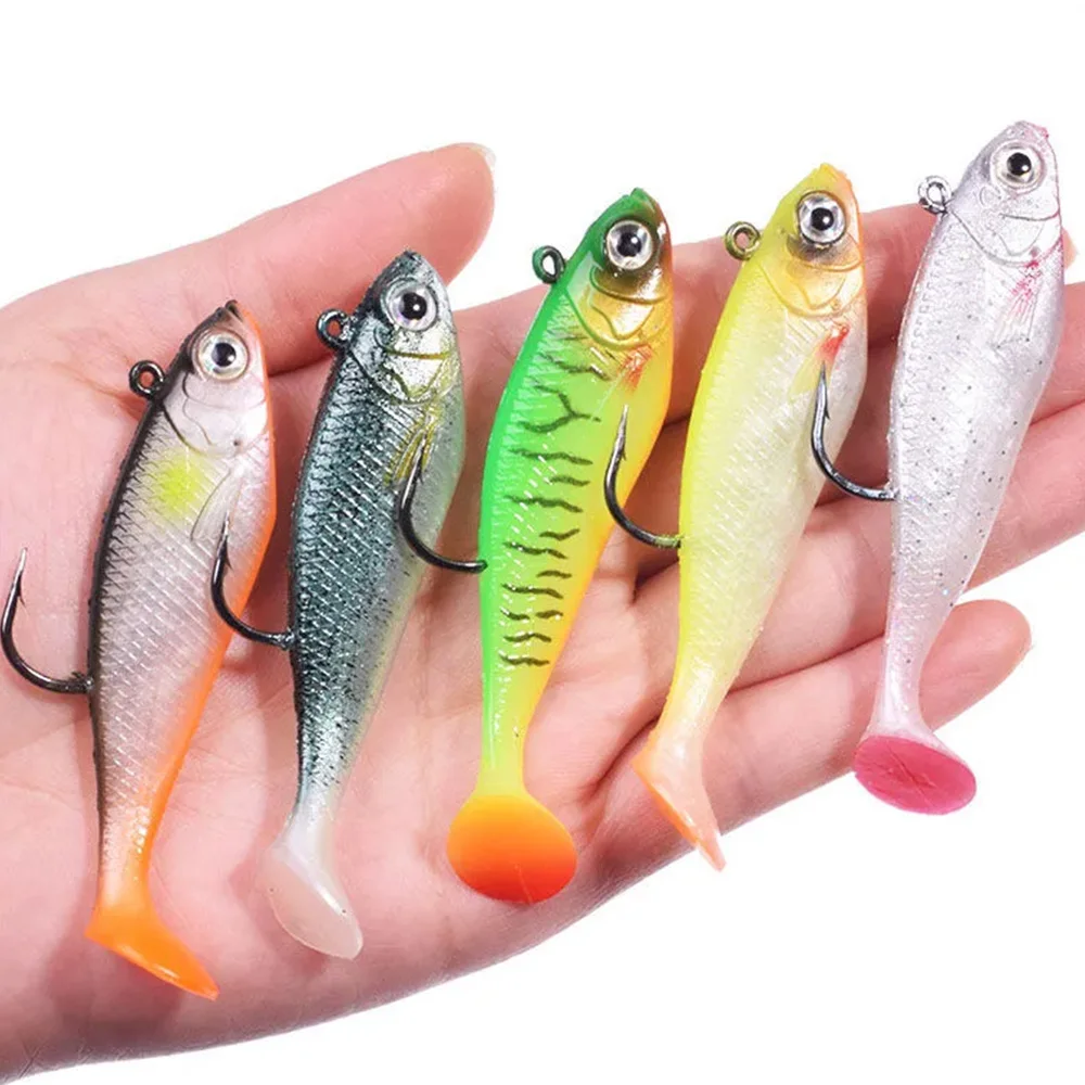 1/3 Uds Softbait 9,8g 7,5 cm pesca en agua salada señuelos de silicona Shad Swimbait Pike Bass perca Zander plantilla de pececillo negro - imagen 2