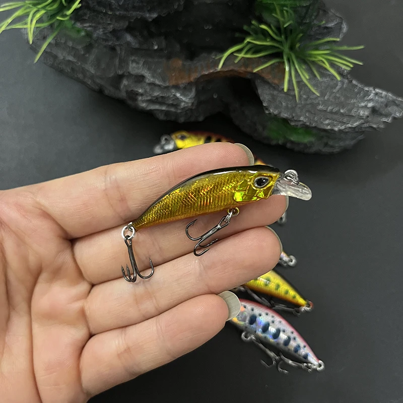 4g Mini Minnow señuelo de pesca Jerkbait 48s para perca flujo hundimiento Wobblers cebo duro Artificial pesca Trolling señuelo de trucha - imagen 5