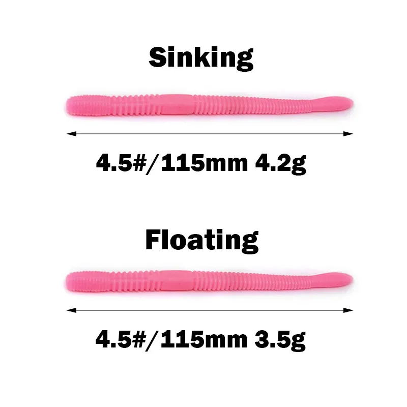 Nuevos señuelos blandos de pesca 115mm 4,2g 10 Uds cebos de gusano artificiales Señuelos de pesca de silicona aparejos de pesca Crankbait para lubina - imagen 5